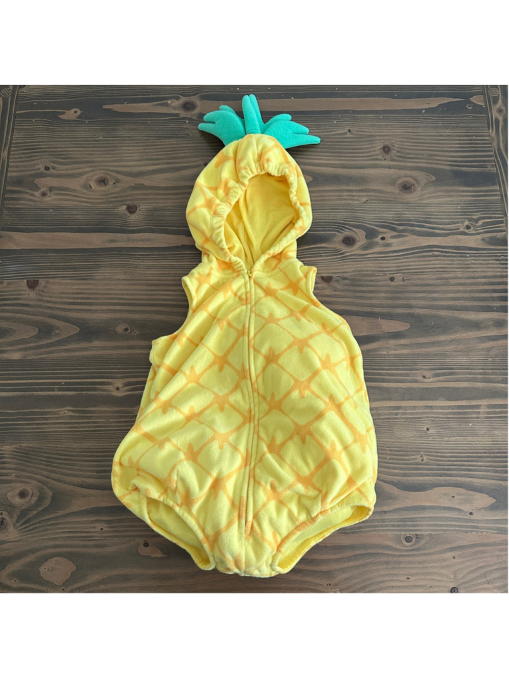 Carter's Baby Pineapple Halloween Costume 18M Yellow Green Fleece Hooded